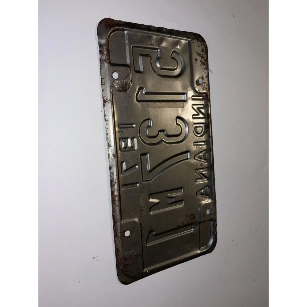 1971 Indiana License Plate Dealer # 5137 Vintage Decor